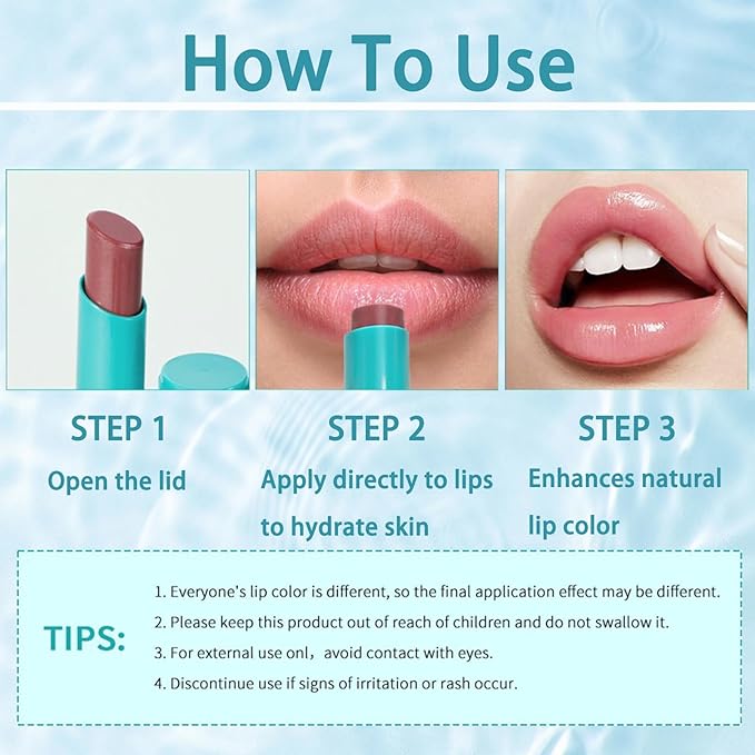 Lip Tint Hydrating, Moisturizing Lip Oil Balm, Long Lasting Waterproof Lip Gloss Non-Stick Cup Lipstick Set, Natural Ingredients Strong Moisturizing Lipstick (Dusty Rose)