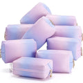Sanwuta 9 Pcs Makeup Bags Bulk PU Double Zippers Cosmetic Bag Makeup Toiletry Christmas Small Pouch Portable Travel Organizers Case for Women Bridesmaid Party End of The Year(Laser Purple)