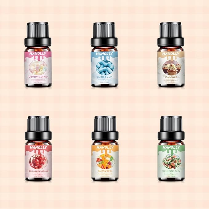 Premium Essential Oil Set, Fragrance Oil for Candle & Soap Making, Essential Oils for Diffusers for Home, Diffuser Oil Scents, Aromatherapy Scented Oils (6X10ml)