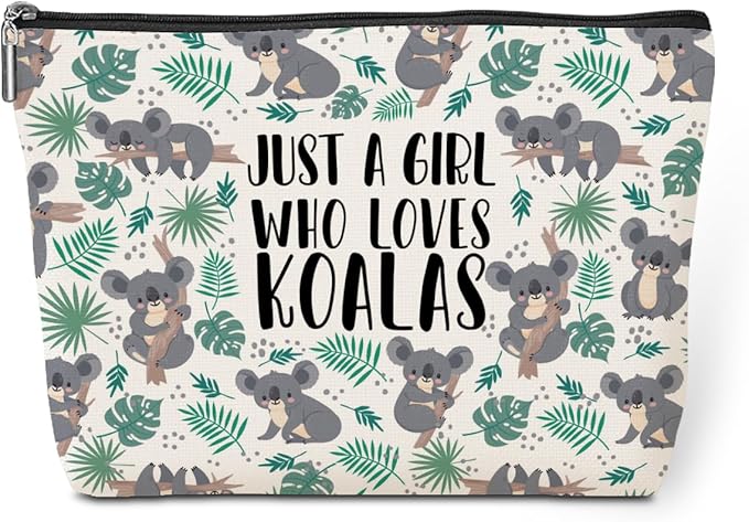 Cute Koala Makeup Bag Koala Gifts Funny Koala Lovers Gift Stuff Decor Travel Toiletry Bag for Women Best Friends Girls Animal Lovers Daughter Sister Coworker Camping Birthday Christmas Retirement
