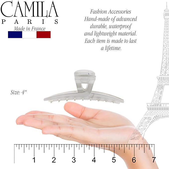 Camila Paris CP3227 French Hair Clip for Women, Narrow, Strong Hold Grip Double Teeth Girls Hair Claw Clips Jaw, Fashion Durable Styling Hair Accessories for Women, Made in France
