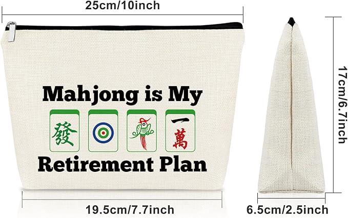 Sazuwu Mahjong Lover Retirement Gifts for Her Cosmetic Travel Pouch Birthday for Mom, Grandma, Aunt