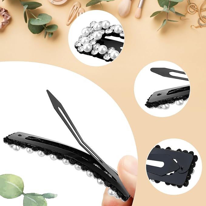 Rhinestone and Crystal Hair Clips 2-Pack, Sparkly Barrettes & Elegant Bling Accessories for Women & Girls(Set21)