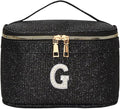 EURYNOME Makeup Bag with Custom Letter G, Water-Resistant Travel Organizer Pouch, (8.3x5.1x5.1 Inch) Cosmetic Case for Women