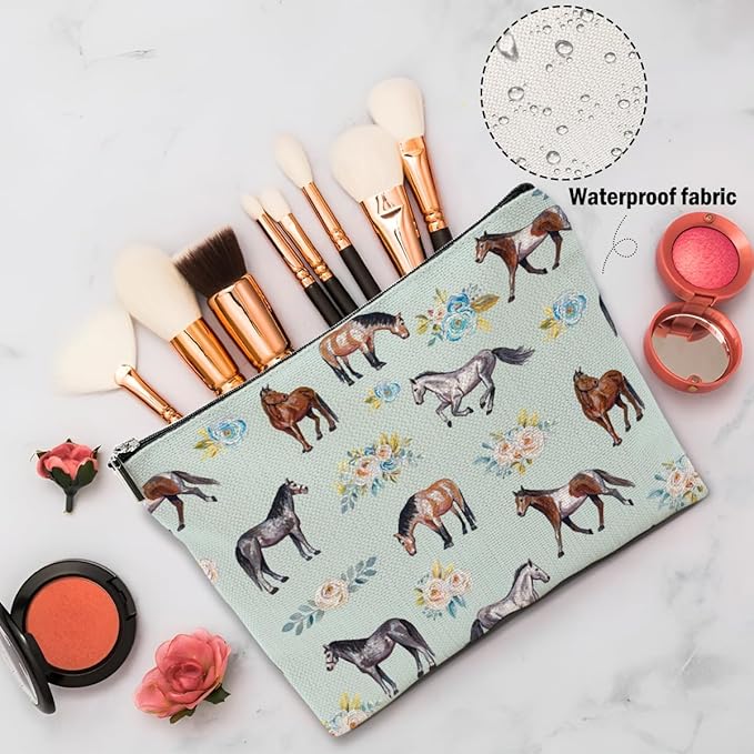 Horse Gifts Makeup Bag Cosmetic Bag Travel Pouch, Animal Lovers Gifts for Horse Lovers Women Girls Daughter Sisters Coworker Best Friend Friendship Graduation Birthday