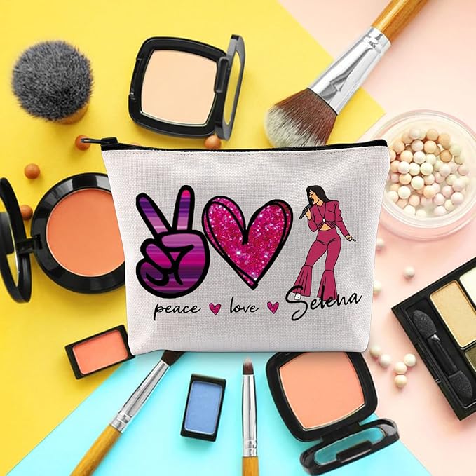 BLUPARK Song Makeup Bag Singer Song Gift Singer Fan Gift Singer Inspired Cosmetic Bag Music Gift (Peace Love Se)