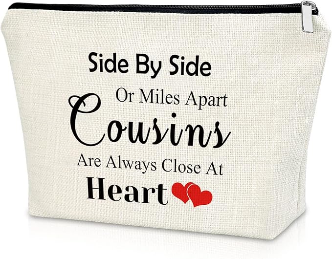 Cousin Gifts for Women Makeup Bag Birthday Gifts for Favorite Cousin Inspirational Gifts for Cousin Cosmetic Bag Encouragement Gifts for Sister Christmas Graduation Gifts Travel Pouch