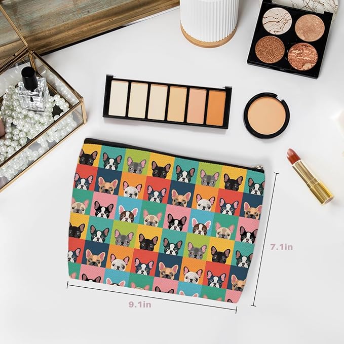Colorful Dog Makeup Bag, Large Capacity Travel Makeup Case Cosmetic Bags for Women, Portable Pouch Purse Travel Essentials Toiletries Accessories, Christmas Birthday Gifts for Women