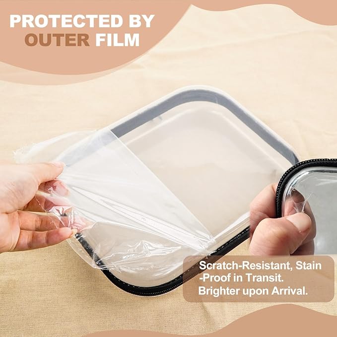 3pcs Clear Hard Shell Zipper Case, Transparent Hard Plastic Zipper Pouches, Portable Travel Organizer, Clear Toiletry Bag, Craft and Arts Organizer, Toy Storage Bins, Stackable Hard Side Plastic Case
