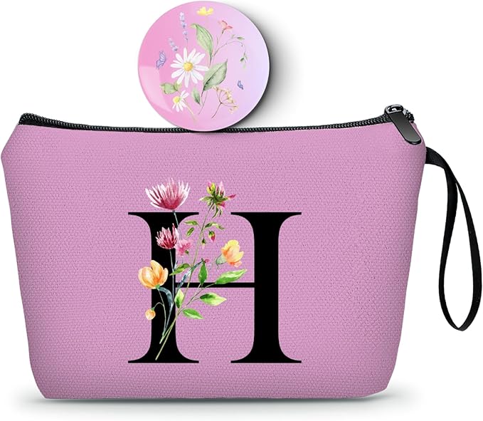 Birthday Inspirational Bridesmaid Proposal Team Small Gifts for Women Mom Aunt Teacher Sister Coworkers Makeup Cosmetic Bag Travel with Mirror Mothers Day Christmas Graduation H