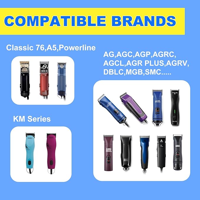 2 Pack Size 10# Detachable Clipper Ceramic Blades, Dog Grooming Clipper Replacement Blades Compatible with Andis Dog Clippers, Wahl KM Series Clippers, Oster A5, Cut Length 1/16"(1.5mm) Silver