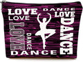 Cute Makeup Bag for Purse Canvas Waterproof Funny Cosmetic Bags for Women Zipper Travel Toiletry Pouch-Dance Makeup Bags