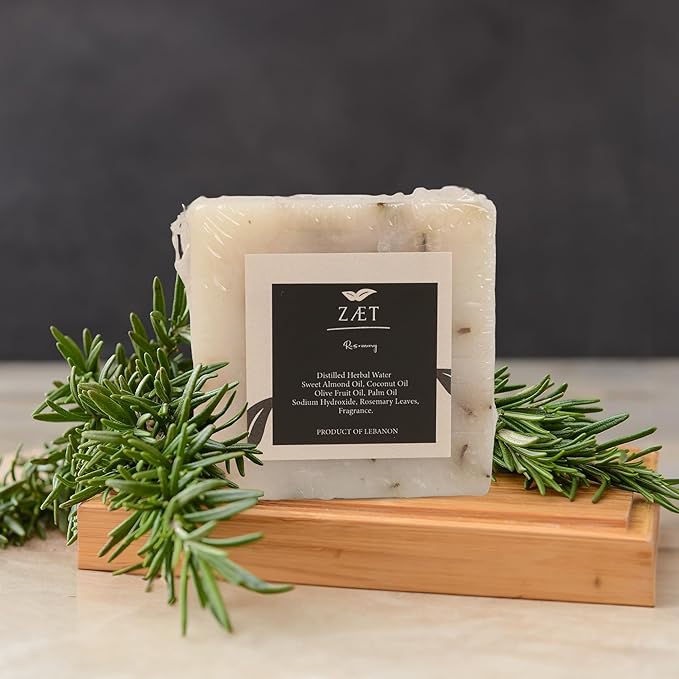 ZAET 4-Pack Rosemary Bar Soap – Made with Rosemary Leaves, Olive Oil and Coconut Oil - Handmade Soap Bar for Face, Body and Hands - Gently Cleanses and Hydrates All Skin Types- For Men and Women