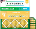 Filterbuy 21x21x1 Air Filter MERV 11 Superior Pet & Allergy Defense, by Filterbuy