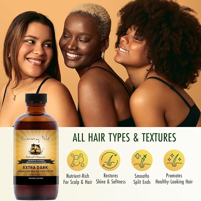 Sunny Isle Jamaican Black Castor Oil Extra Dark, 4 Fl Oz