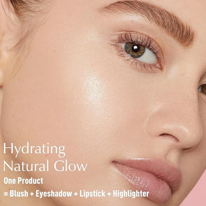 Clear Highlighter Stick, Glowing Cream Blush Highlighter Makeup Multi-Use for Cheeks Lips Body, Hydrating Lightweight Iluminadores De Maquillaje Translucent Buildable Watercolor Face Balm Stick