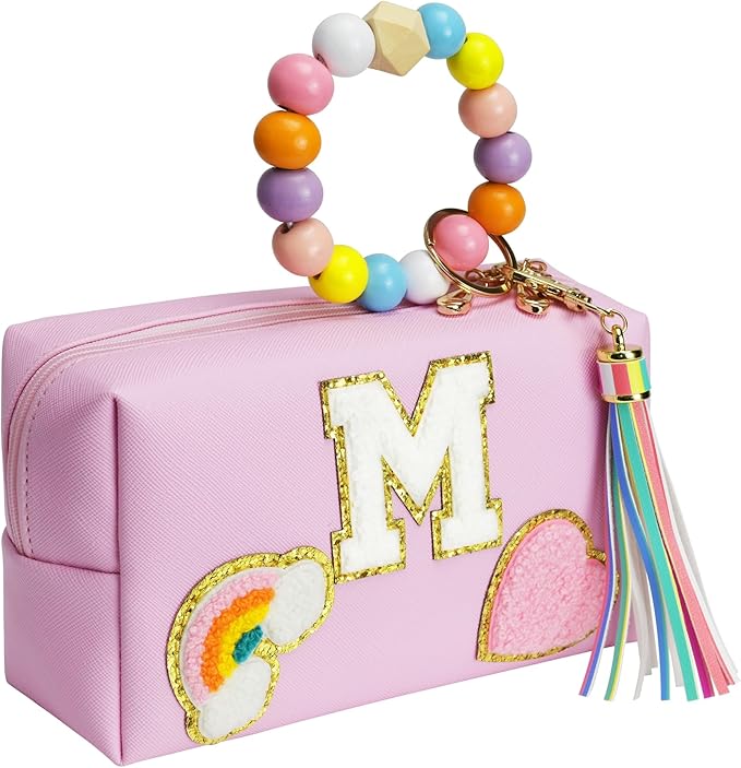 Birthday Gifts for Kids 4 5 6 7 8 9 10 11 12 year Old, Girl gifts Skin Care, Letter Pouch Cosmetic Toiletry Bag, Personalized Gift for Girl, Gift Bags