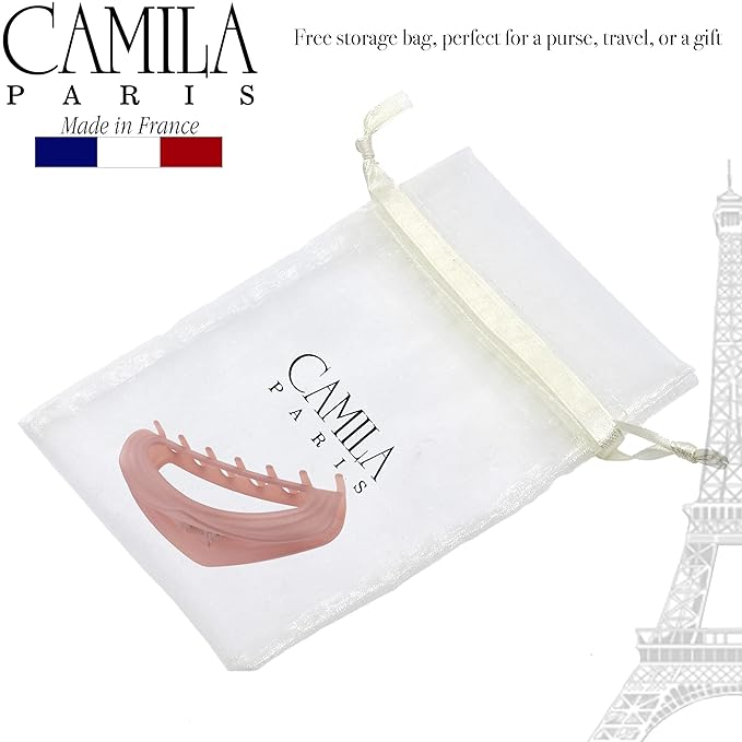 Camila Paris CP3529 French Hair Clip for Women, Pink, Girls Hair Claw Clip Jaw Fashion Durable and Styling Hair Accessories for Women, Luxury Ladies Strong Hold No Slip Grip Clamp, Made in France