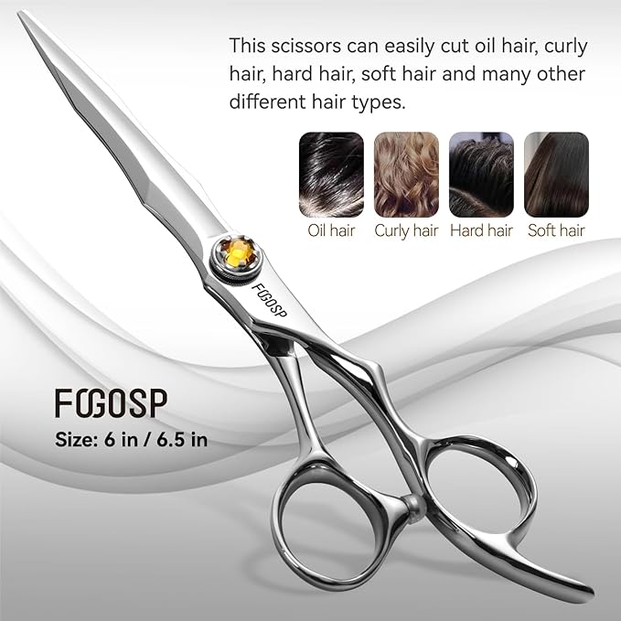 Professional Hair Scissors 6” Barber Scissors Japan VG10 Fine Cutting Blades Professional CNC Hair Shears Barber Scissor Set for Men and Women Haircut Shear Kit