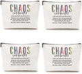 4pcs Chaos Coordinator Makeup Bag Chaos Coordinator Gifts for Women Cosmetic Bag, Thank You Gifts for Women Her Moms Manager Colleagues Retirement Boss Gift, Makeup Pouch Zipper Bags