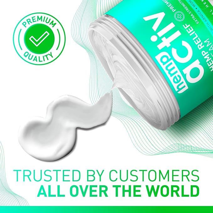 Hemp Cream, Lightweight Moisturizing Formula with Hemp, Menthol, MSM & Arnica, 4 Fl Oz