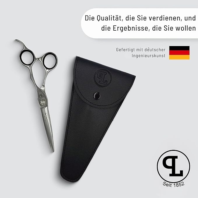 Professional Hair Cutting Scissors 6.5" - German High Carbon Steel Barber Shears with Convex Blades, Ergonomic Design for Salon & Home Use - Pius Lang