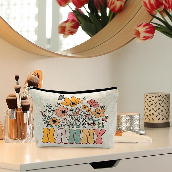 Nanny & Grandma Gift Set - Floral Makeup Bags & Pouch, Perfect for Birthdays or Any Occasion