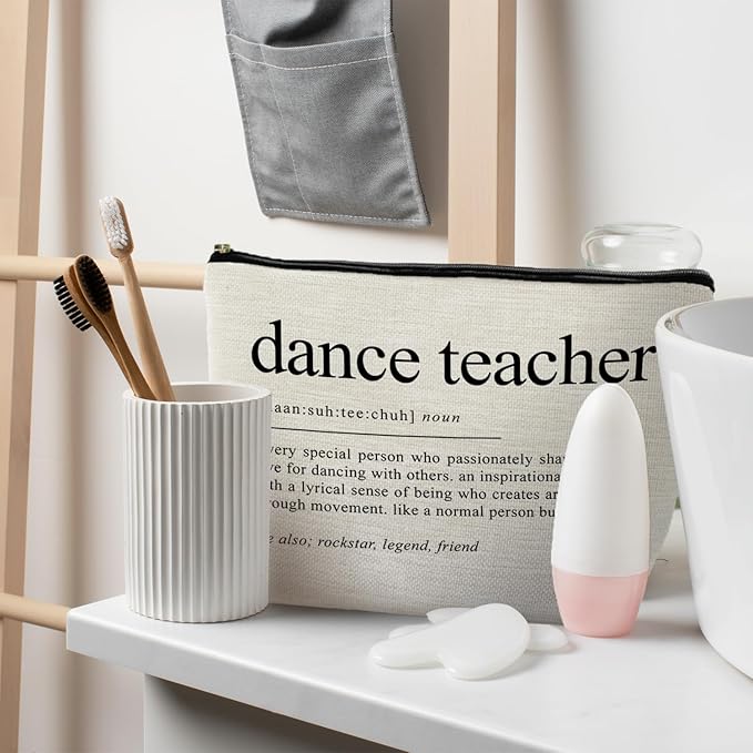 Dance Teacher Gifts Makeup Bag for Women, Dance Teacher Appreciation Gifts, Gifts for Dance Teachers Cosmetic Bags Toiletry Bag, Dance Makeup Bag