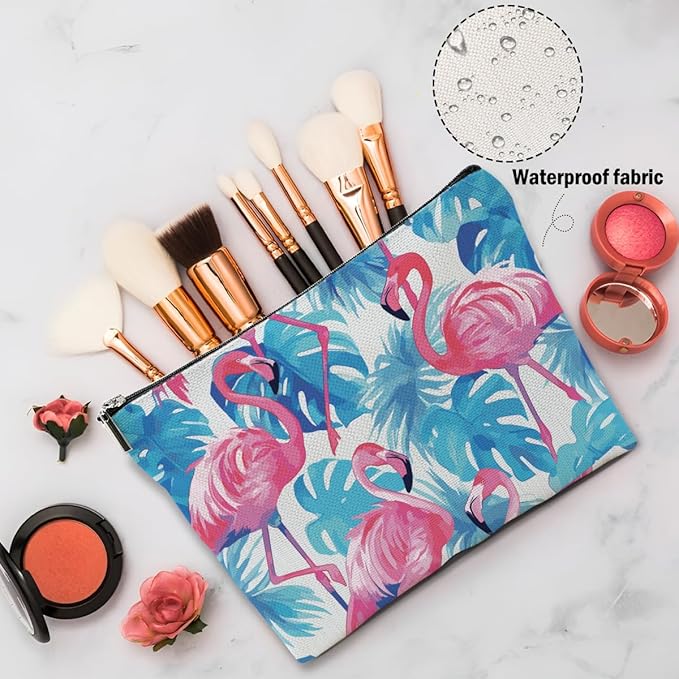 Flamingo Gifts, Flamingo Stuff Makeup Bag, Flamingos Cosmetic Bag Travel Pouch, Animal Lovers Gift for Women Girls Daughter Sisters Coworker Best Friend Friendship Graduation Birthday Gifts
