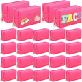 Chunful 24 Pcs Preppy Makeup Bag PU Leather Cosmetic Bag Bulk Makeup Plain Pouch Waterproof Toiletry Purse for Women Traveling Preppy Pencil Case Travel Purse Cosmetic (Rose Red)