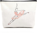 fkovcdy Ballet Makeup Bag Ballerina Ballet Dance Bag Dancer Gifts for Teens Girls Ballet Lovers Dance Teacher Student Ballet Recital Gift Toiletry Bag Zipper Pouch for Women Friends Birthday