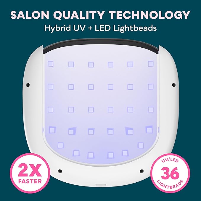 SUNUV UV LED Nail Lamp, UV Light for Gel Polish with 4 Timer Settings, Nail Dryer with LCD Display, Removable Base SUN4S Black