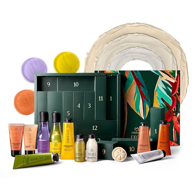 natura - Beauty Advent Calendar – 12-Piece Holiday Gift Set with Body Care, Hand Creams, Shower Gels & Hair Care Minis – Vegan & Sustainable Beauty from the Amazon ($104 value)