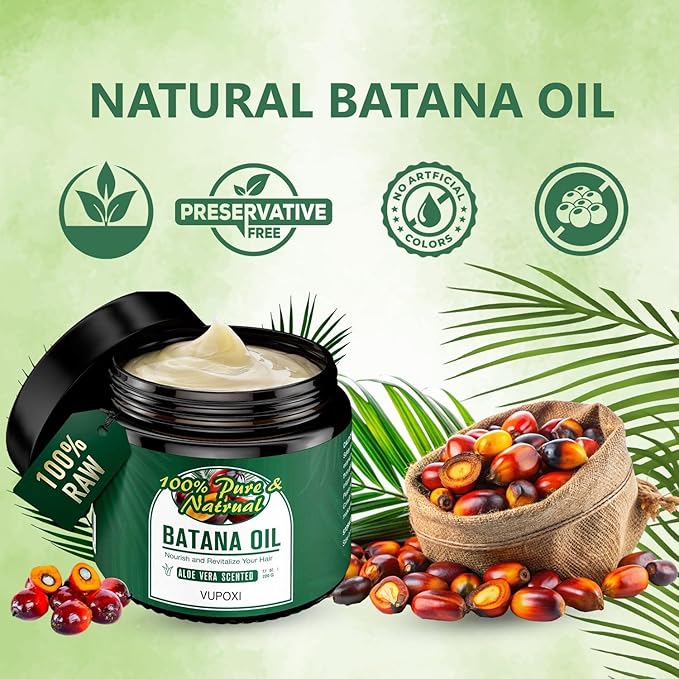 Batana Oil for Hair Growth - Dr. Sebi Pure batana oil from Honduras - Unrefined Raw hair oil Prevents Hair Loss - Promotes Hair Thickness - 100% Natural Organic - 7.7 Fl OZ