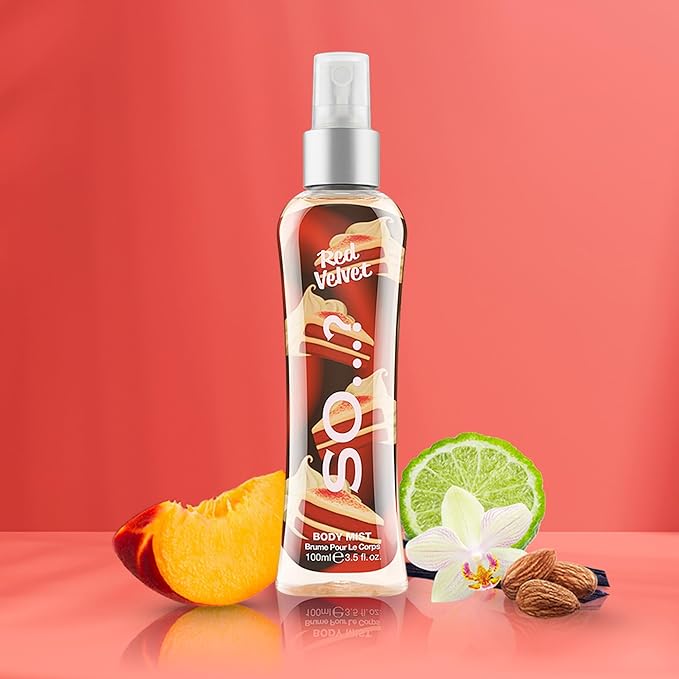 So...? Red Velvet Body Mist for Women - 3.5 oz Body Mist - Pack of 2