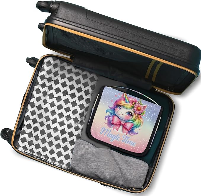 Travel Toiletry Bag for Women & Men Unicorn Flower Animal Colorful Hanging Cosmetic Organizer Portable Waterproof Makeup Case Make Up Bag with Compartments Travel Essentials for Bathroom Shower
