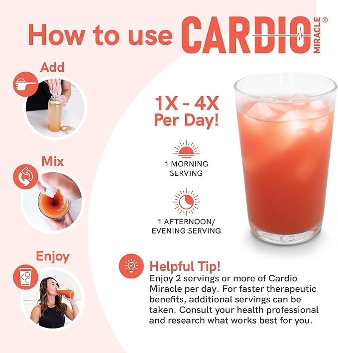 Cardio Miracle Nitric Oxide Supplement with Super Beets 30-Pack Stick - Beet Root Powder with L-Arginine to Support Circulation, Blood Flow, Energy, Endurance, Stamina & Heart Health for Men and Women