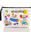 Teacher Appreciation Gifts Funny Makeup Bag Friendship Gifts for Women Female Teacher Social Worker Coworker Mom Mentor Inspirational Gift Thank You Gifts Cosmetic Bag Graduation Birthday Gift