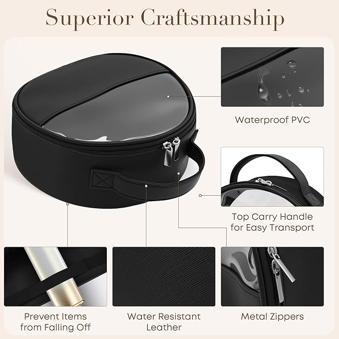 Large Clear Travel Makeup Bag, Waterproof Leak-Proof Toiletry Bag for Women, Simple Large Transparent Cosmetic & Makeup Bag Organizer