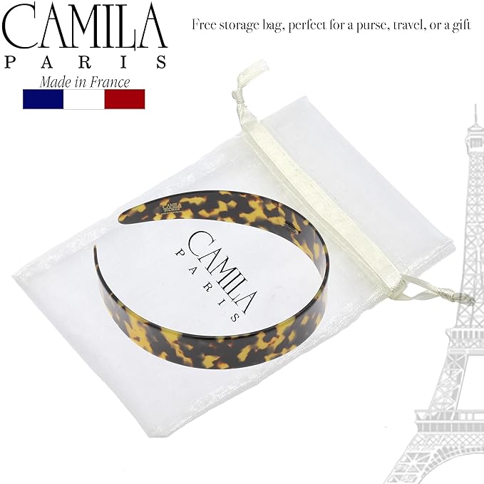 Camila Paris CP3879 French Headband for Women, Handmade Tokyo, Strong Hold Grip Women's Hair Band, Ligth and Very Flexible, No Slip and Durable Styling Girls Hair Accessories, Made in France