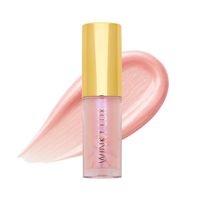 Winky Lux Birthday Cake Barely There Sheer Tinted Lip Oil – Hydrating, Shimmery Gloss, Non-Sticky, Long-Lasting Balm with Jojoba Oil & Vanilla Scent