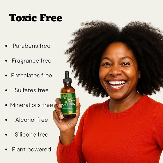 J'Organic Solutions Growth-Plus Scalp Nourishing Oil – Natural Hair Serum for Thicker Edges & Healthy Scalp (2 oz)