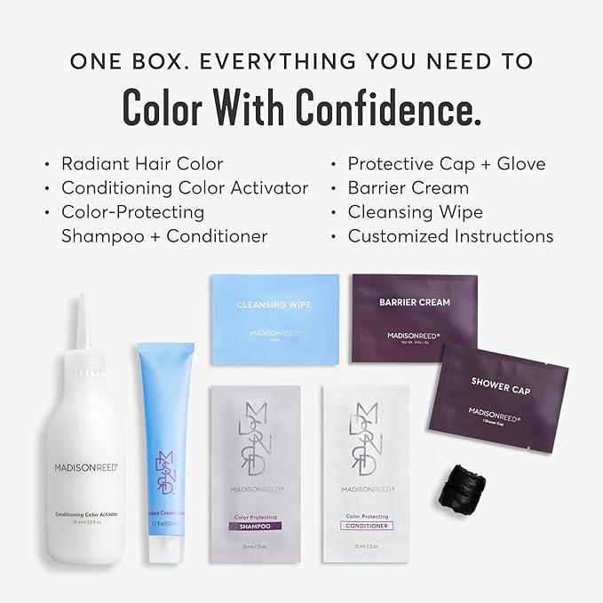Madison Reed Radiant Hair Color Kit | 4VR Darkest Cool Sangria (Volterra Amethyst) for 100% Gray Hair Coverage | Salon Quality Permanent Hair Dye | PPD-Free & Ammonia-Free | (Packaging Varies) 1 Pack
