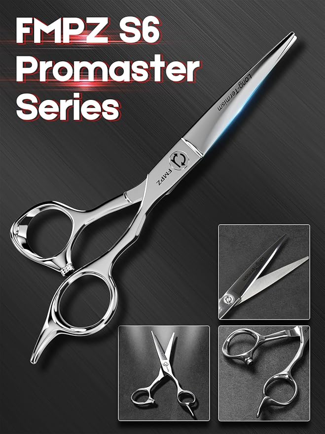 Hair Cutting Scissors Professional, 6" Barber Scissors, Hair Cutting Shears with 440C Steel - 60HRC Hardness Extremely Sharp with Ergonomic for Salon & Home - Classic Style