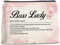 Boss Lady Makeup Bag - Appreciation Gift for Women Leader Mentor - Definition Zipper Pouch