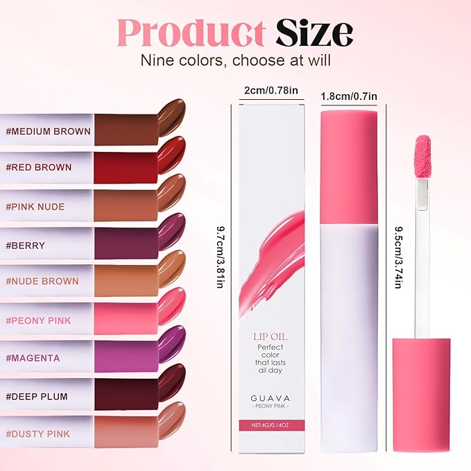 Lips Staining Lip Oil, 2026 New Lip Tint Lips Oil Long-Lasting Moisturizing, Plumping Hydrating Glossy Lip Glosses, Glossy Lip Stain Creamy Texture for Girl and Women (CARAMEL)