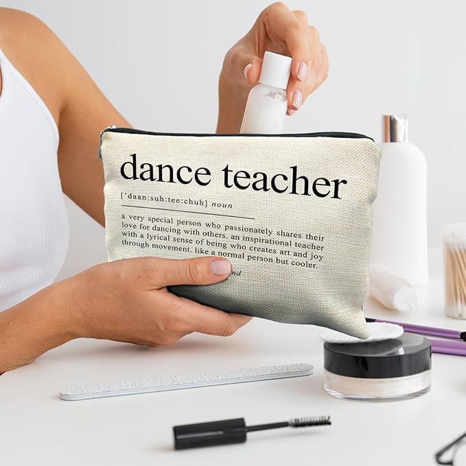 Dance Teacher Gifts Makeup Bag for Women, Dance Teacher Appreciation Gifts, Gifts for Dance Teachers Cosmetic Bags Toiletry Bag, Dance Makeup Bag