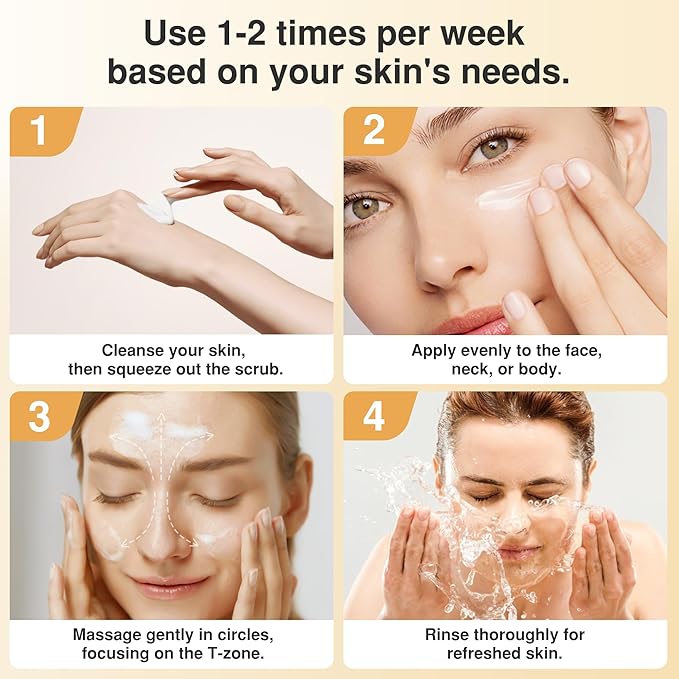 Microdermabrasion Facial Scrub with Rice Extract – Gentle Face Exfoliator for Instantly Smooth & Radiant Skin, Salicylic Acid & Papain to Improve Skin Texture, Blackheads, Refine Pores, 2.3 fl oz