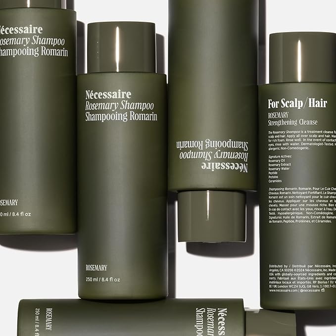 Nécessaire Rosemary Shampoo | Multi-Protein Strengthening Cleanse For Thinning Hair. For Women + Men. Good For All Hair Types/Textures. Free Of Sulfates. Color-Safe. 250 ml / 8.4 oz
