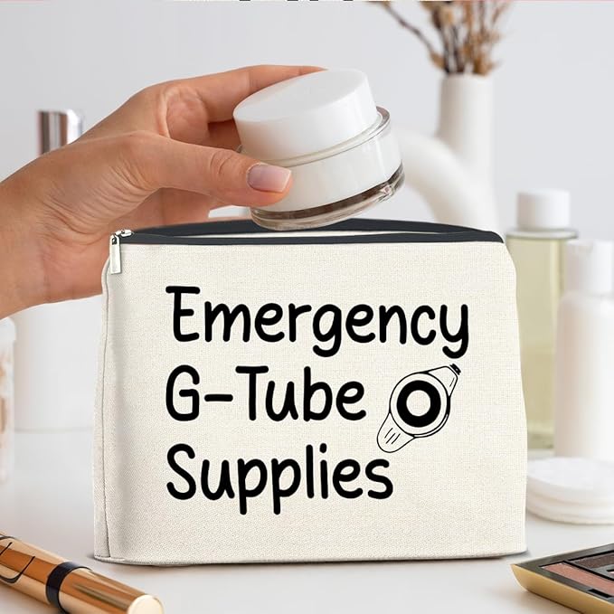 Emergency G-Tube Supplies Cosmetic Bag Gifts for Dietician Nurse Makeup Bag Zipper Makeup Pouch Critical Care Nursing Gift